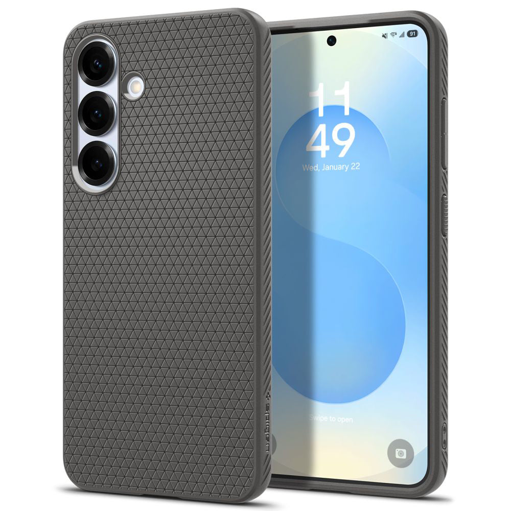 Ovitek za Samsung Galaxy S25 S931, Spigen, Liquid Air, Siv