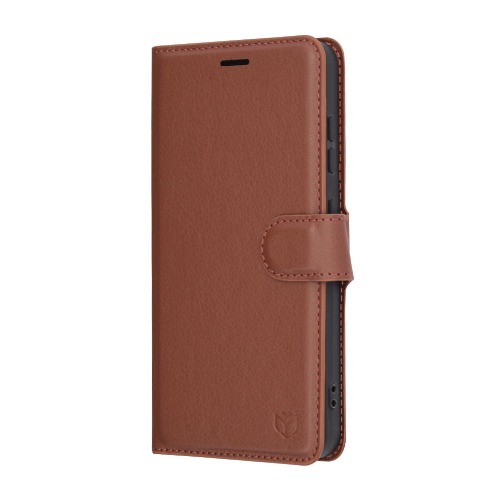 Ovitek za Samsung Galaxy S25 S931, Techsuit, usnjen folio, rjav