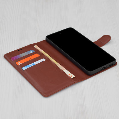 Ovitek za Samsung Galaxy S25 S931, Techsuit, usnjen folio, rjav