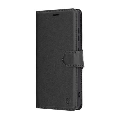 Ovitek za Samsung Galaxy S25 S931, Techsuit, usnjeni folio, črn
