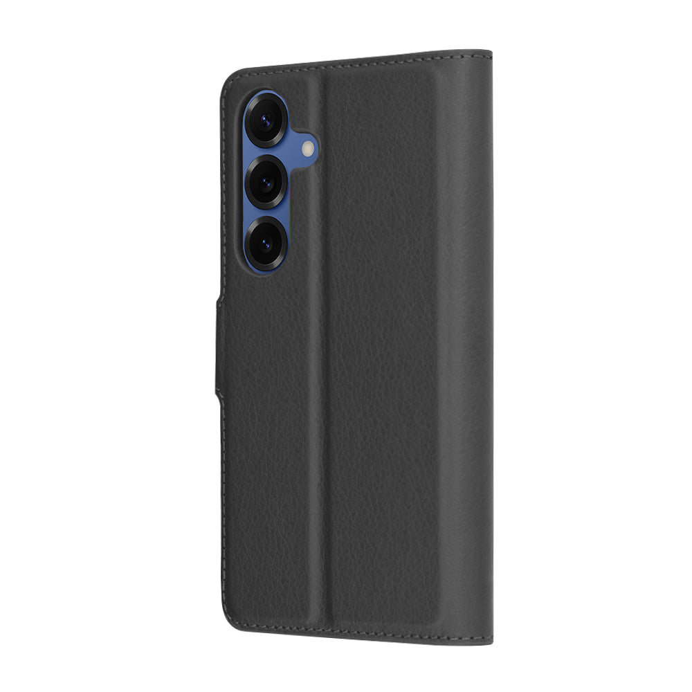 Ovitek za Samsung Galaxy S25 S931, Techsuit, usnjeni folio, črn