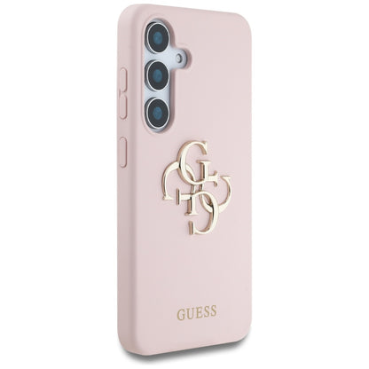 Case for Samsung Galaxy S25 Ultra S938, Guess, 4G Grained Big and Classic Logo, Pink