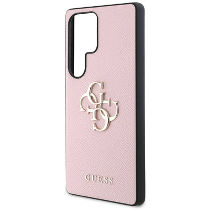 Ovitek za Samsung Galaxy S25 Ultra S938, Guess, 4G Grained Big and Classic Logo, Roza