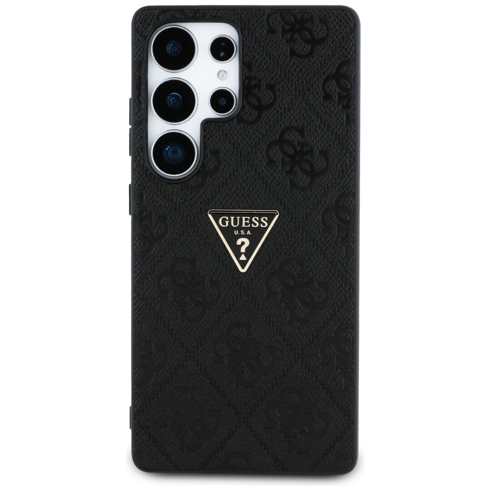 Ovitek za Samsung Galaxy S25 Ultra S938, Guess, Grained Hot Stamp 4G Triangle, Črn