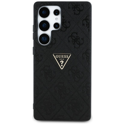 Ovitek za Samsung Galaxy S25 Ultra S938, Guess, Grained Hot Stamp 4G Triangle, Črn