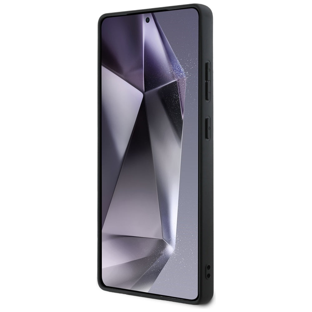 Ovitek za Samsung Galaxy S25 Ultra S938, Guess, Grained Hot Stamp 4G Triangle, Črn