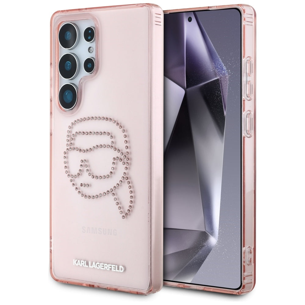 Ovitek za Samsung Galaxy S25 Ultra S938, Karl Lagerfeld, IML Luxury Karl's Head, Roza