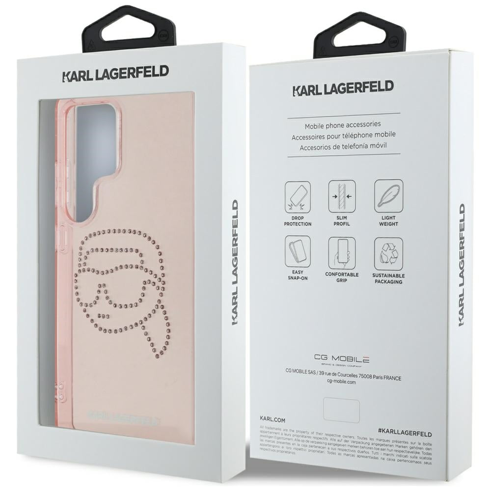 Ovitek za Samsung Galaxy S25 Ultra S938, Karl Lagerfeld, IML Luxury Karl's Head, Roza