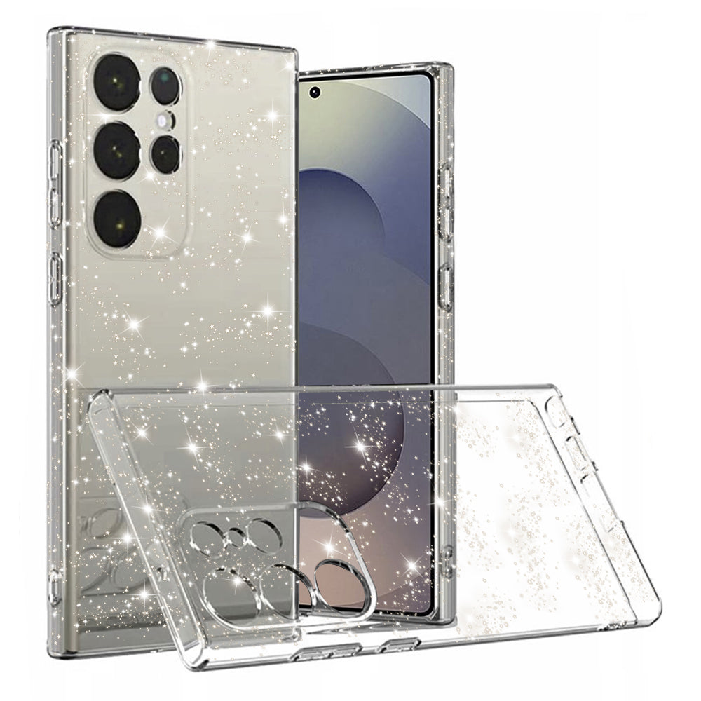 Ovitek za Samsung Galaxy S25 Ultra S938, Techsuit, SparkleSkin, Prozoren