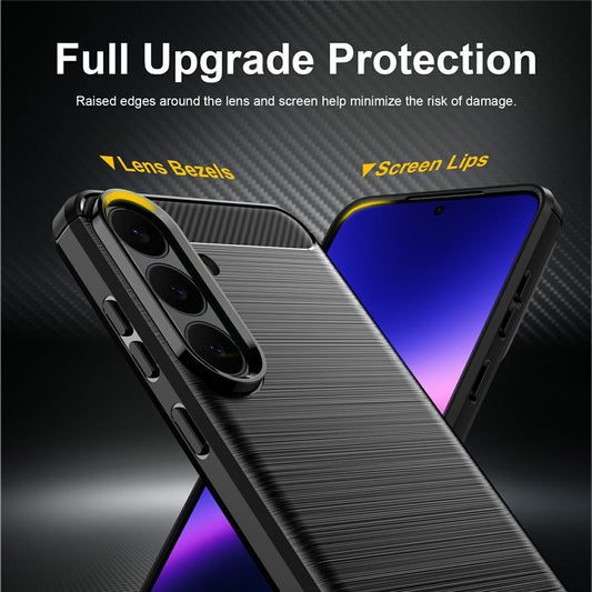Ovitek za Samsung Galaxy S26 FE / S25 FE, Techsuit, Karbon, Črn