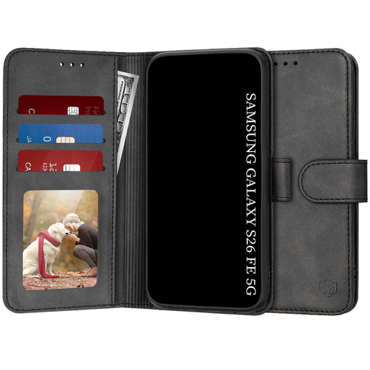 Ovitek za Samsung Galaxy S26 FE / S25 FE, Techsuit, Diary Book, Črn