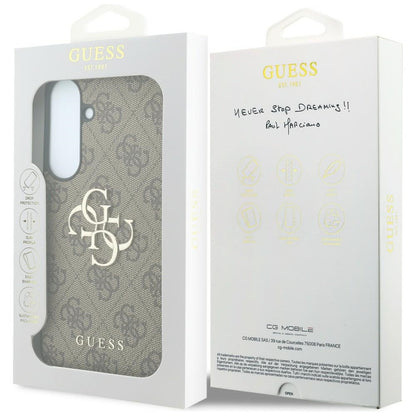Ovitek za Samsung Galaxy S26 FE S741, Guess, 4G kovinski logotip, rjav