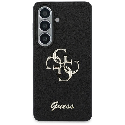 Ovitek za Samsung Galaxy S26 S942, Guess, Fixed Glitter Big 4G Metal Frame, črn