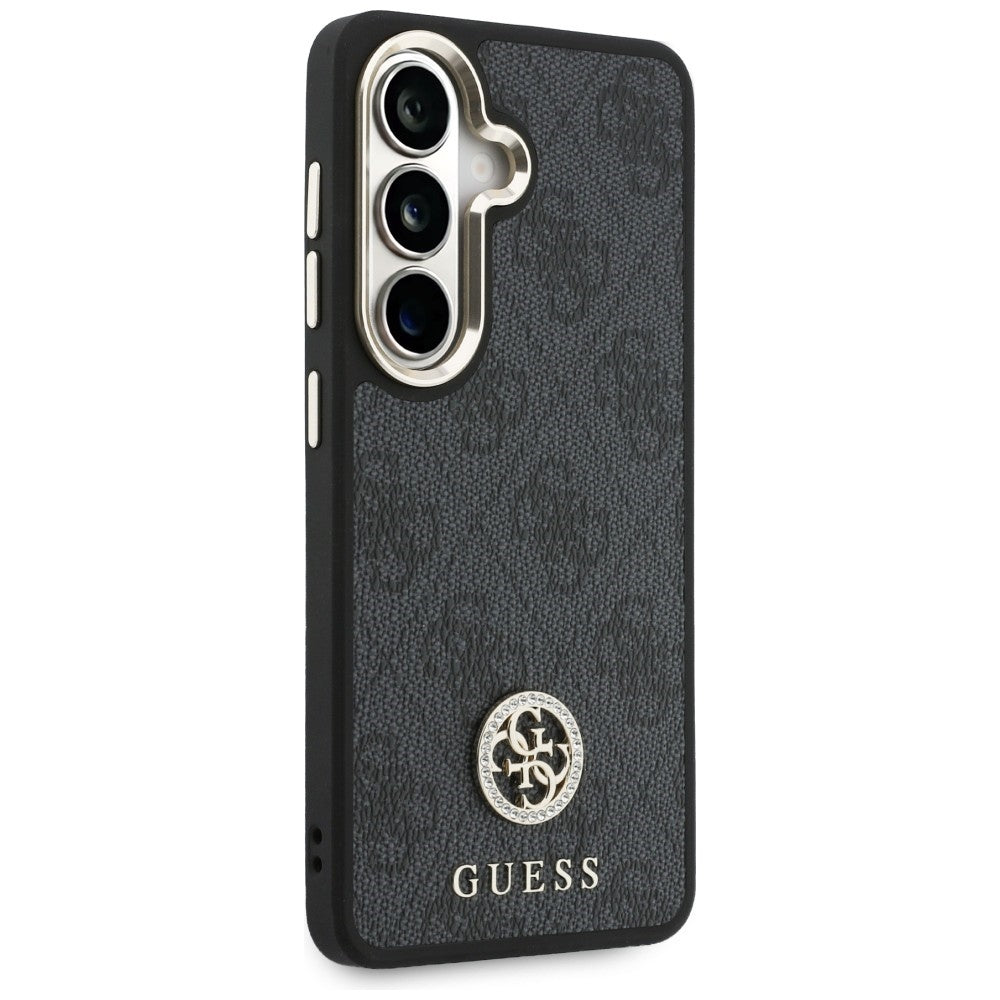 Ovitek za Samsung Galaxy S26 S942, GUESS, 4G Big Rhinestone Triangle Strap, črn