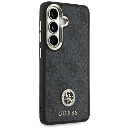 Ovitek za Samsung Galaxy S26 S942, GUESS, 4G Big Rhinestone Triangle Strap, črn