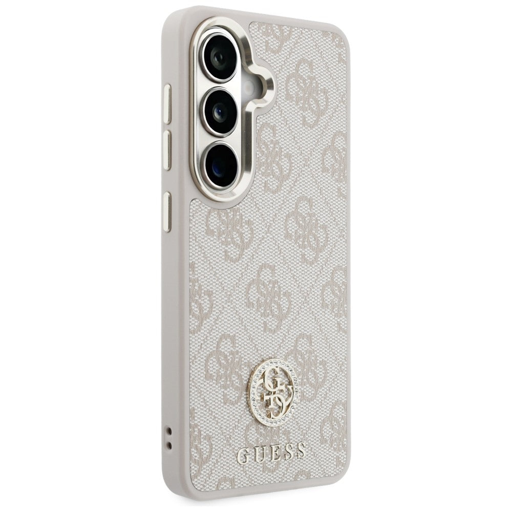Ovitek za Samsung Galaxy S26 S942, GUESS, 4G Big Rhinestone Triangle Strap, Roza