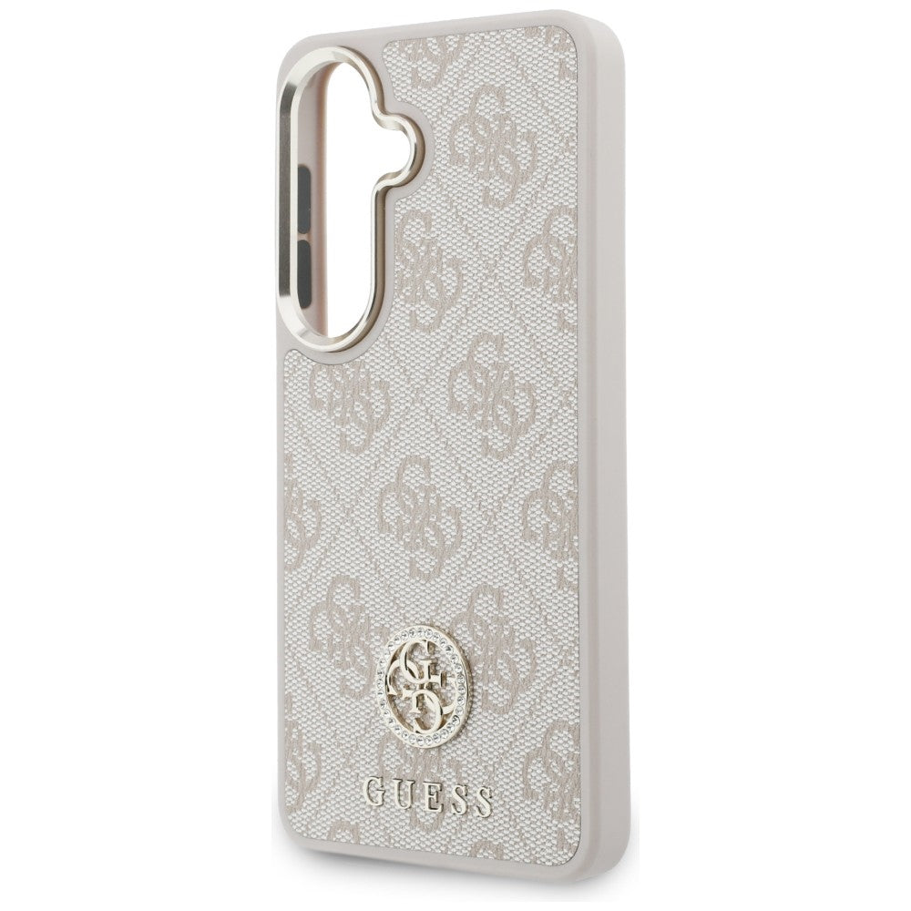 Ovitek za Samsung Galaxy S26 S942, GUESS, 4G Big Rhinestone Triangle Strap, Roza