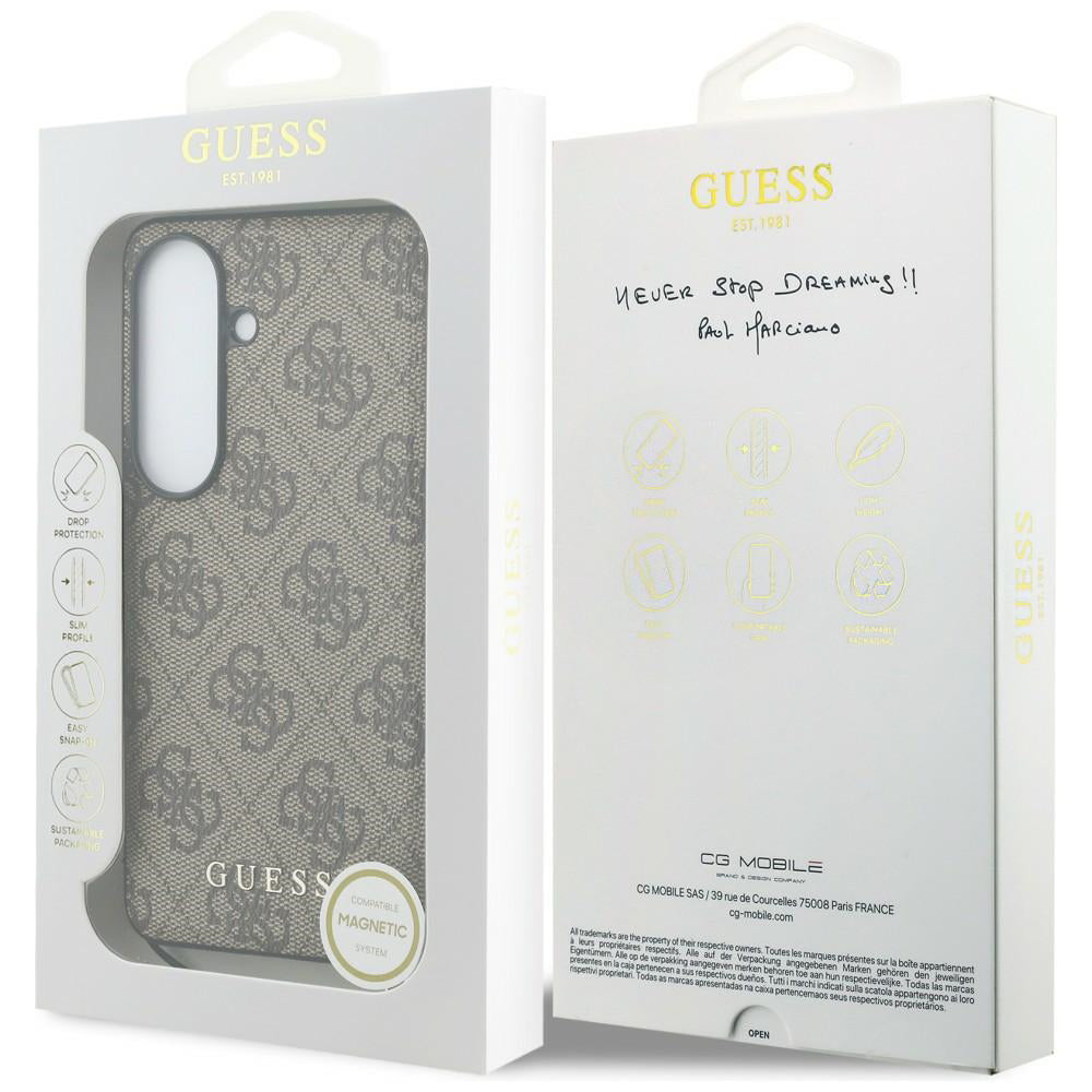 Ovitek za Samsung Galaxy S26 S942, Guess, 4G Classic Logo Charm, rjava