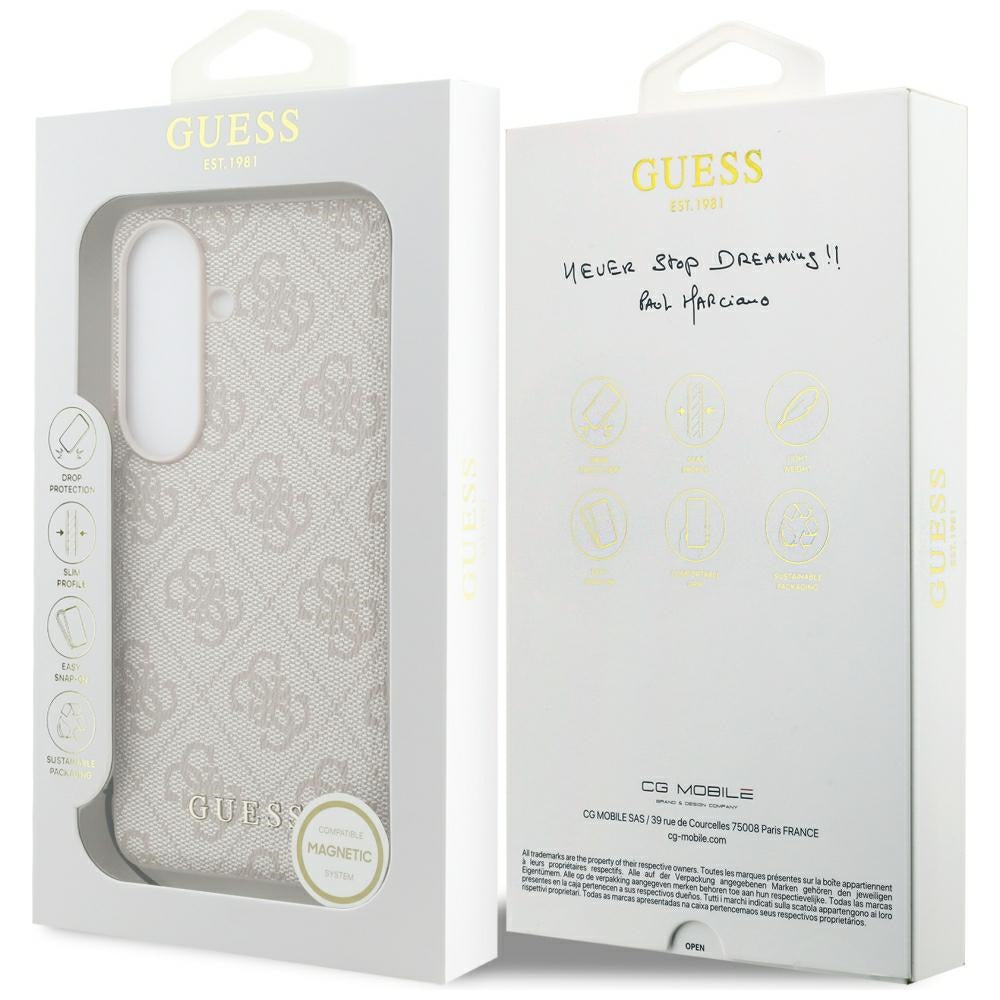 Ovitek za Samsung Galaxy S26 S942, Guess, 4G Classic Logo Charm, Roza