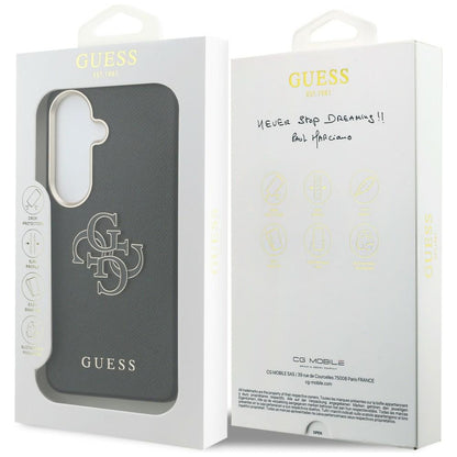 Ovitek za Samsung Galaxy S26 S942, Guess, 4G Grained Big and Classic Logo, črn
