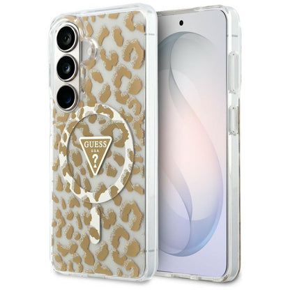 Ovitek MagSafe za Samsung Galaxy S26 S942, Guess, IML Leopard vzorec, rjava