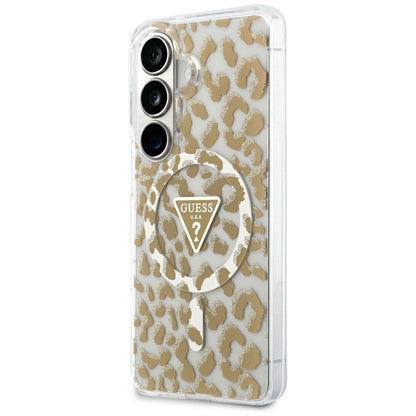Ovitek MagSafe za Samsung Galaxy S26 S942, Guess, IML Leopard vzorec, rjava
