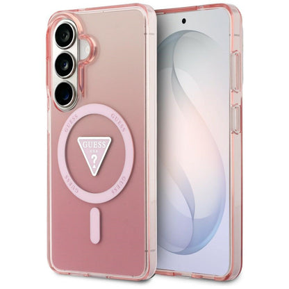 Ovitek MagSafe za Samsung Galaxy S26 S942, Guess, IML Gradient Triangle Logo, Roza