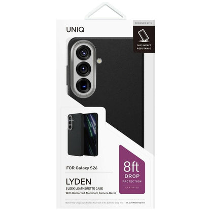 Ovitek za Samsung Galaxy S26 S942, UNIQ, Lyden Leatherette, črn