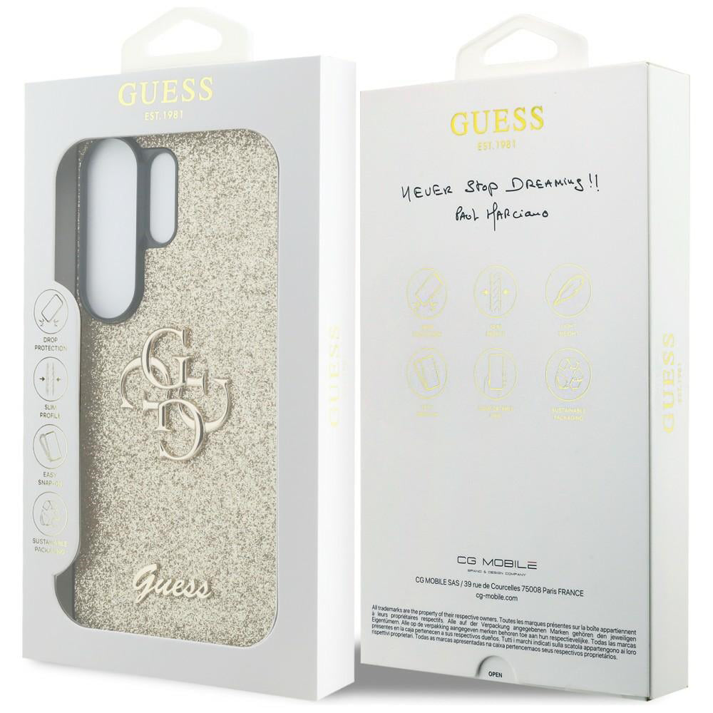 Ovitek za Samsung Galaxy S26 Ultra S948, Guess, Fixed Glitter Big 4G Metal Frame, Zlat