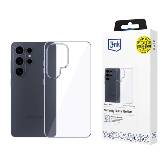 Ovitek za Samsung Galaxy S26 Ultra S948, 3MK, Prozoren, Transparenten