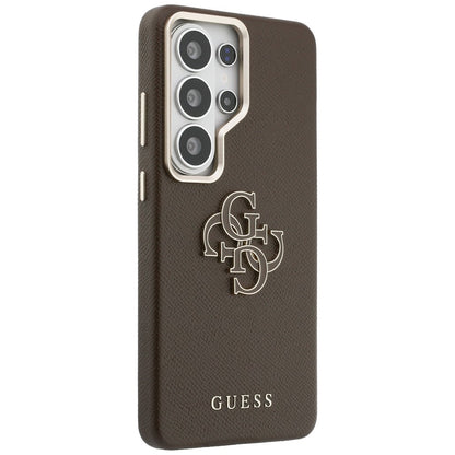 Case for Samsung Galaxy S26 Ultra S948, Guess, 4G Grained Big and Classic Logo, Brown
