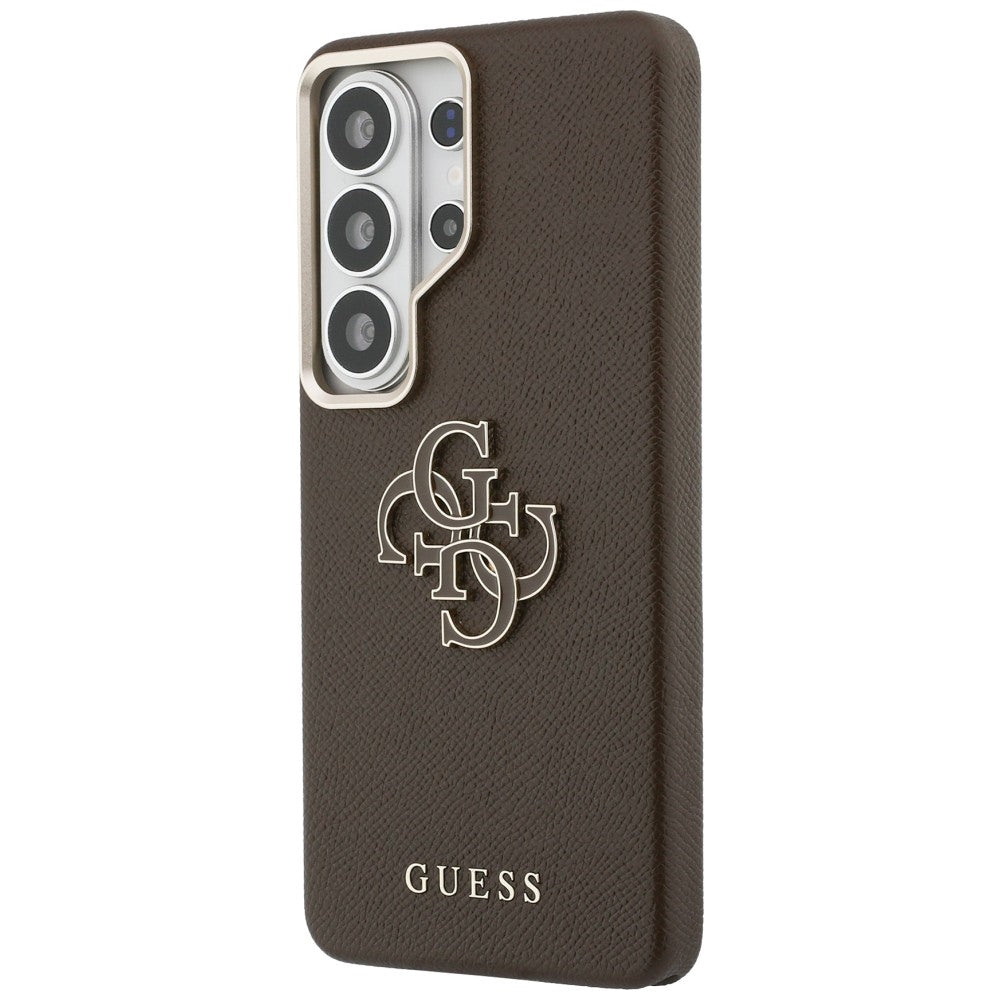 Case for Samsung Galaxy S26 Ultra S948, Guess, 4G Grained Big and Classic Logo, Brown