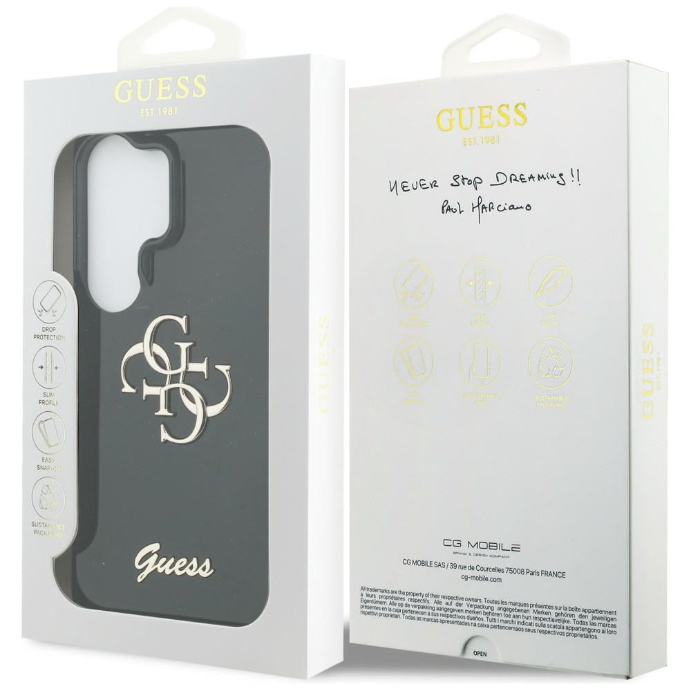 Ovitek za Samsung Galaxy S26 Ultra S948, Guess, IML Big Metal 4G Script, črn