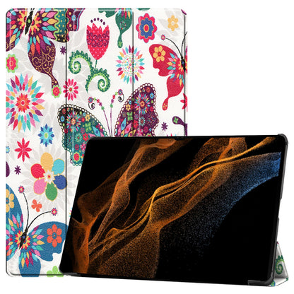 Ovitek za Samsung Galaxy Tab S10 Ultra / Tab S9 Ultra / Tab S8 Ultra, Techsuit, FoldPro Butterfly, večbarven