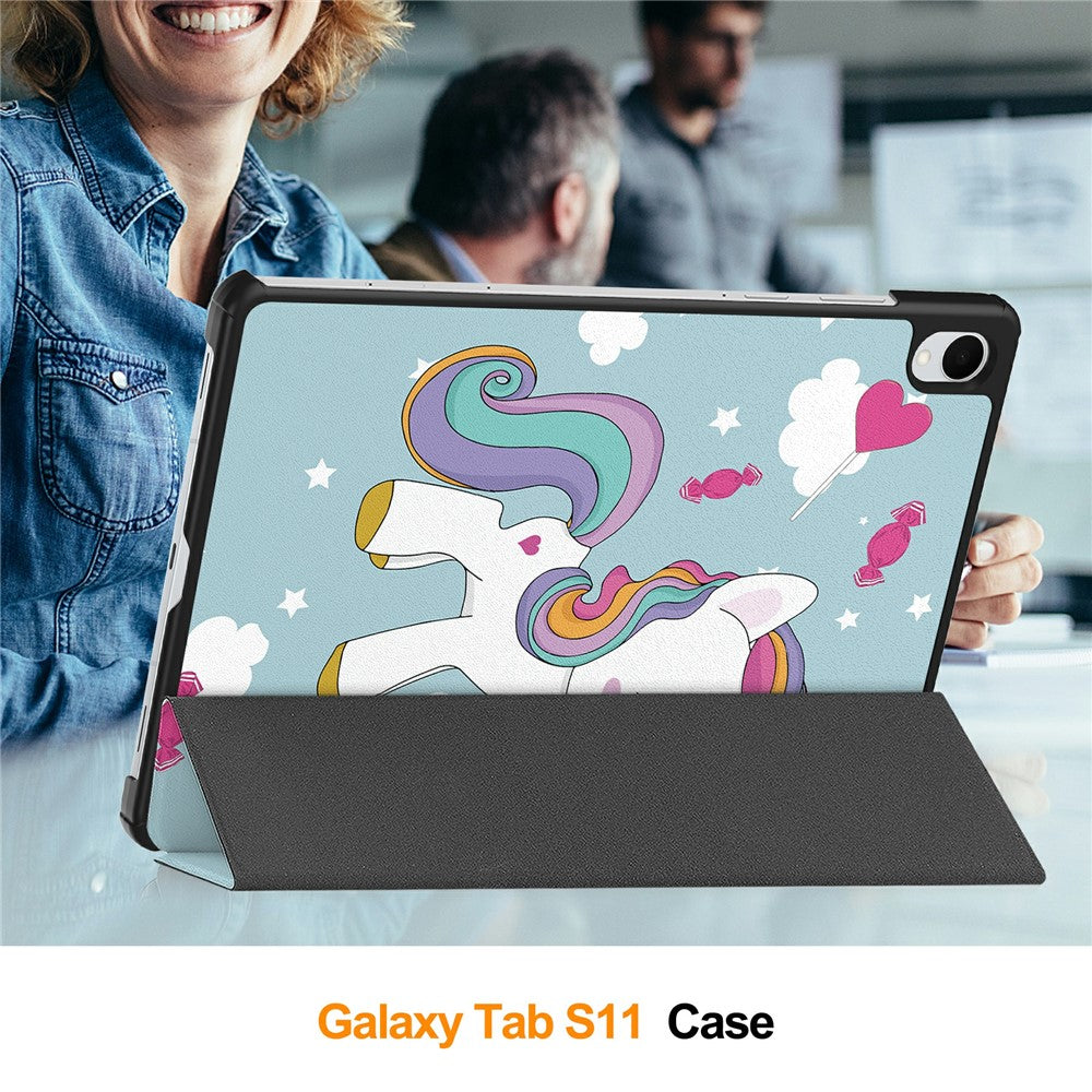 Ovitek za Samsung Galaxy Tab S11, Techsuit, FoldPro Unicorn, večbarven