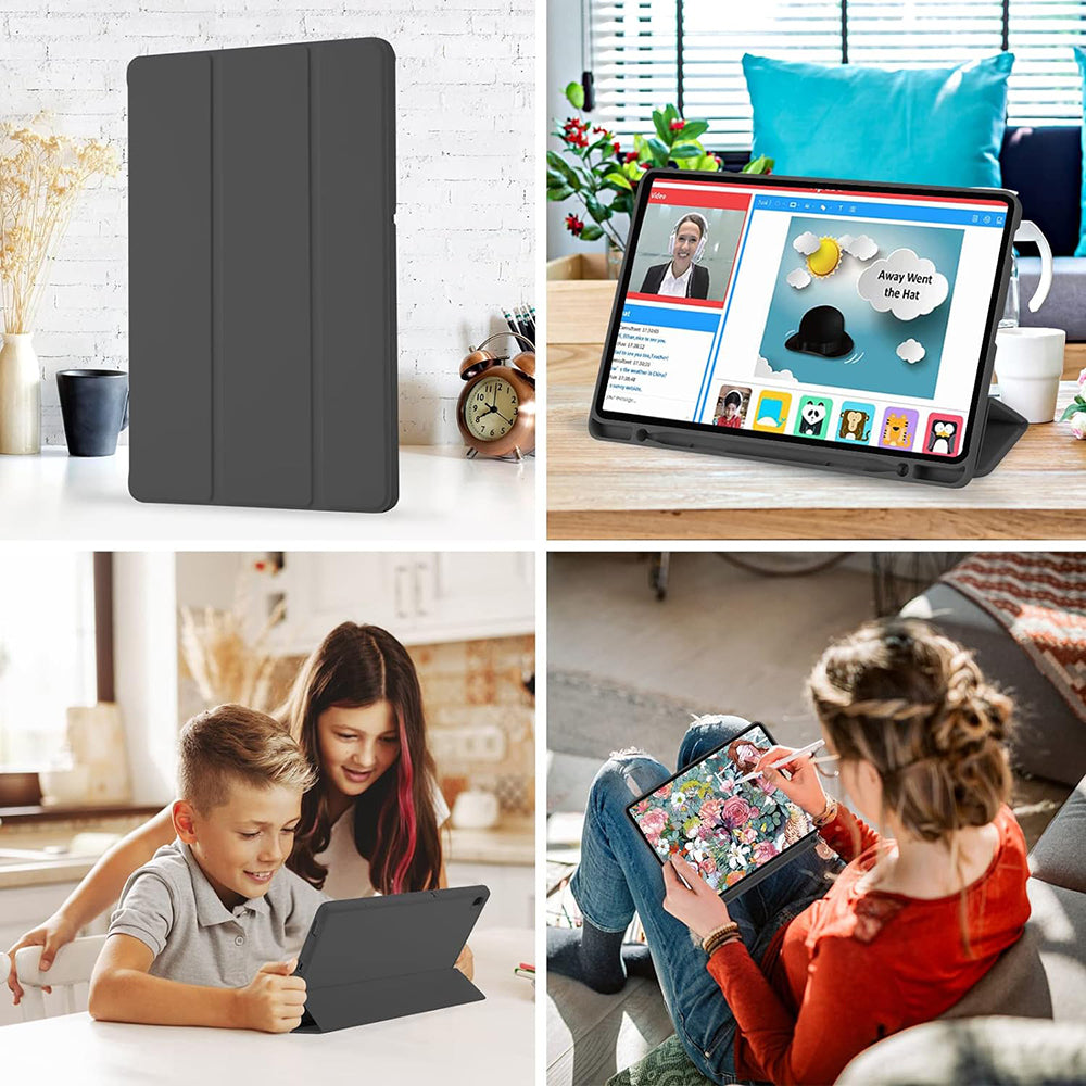 Ovitek za Samsung Galaxy Tab S6 Lite (2024) / Tab S6 Lite (2022) / Tab S6 Lite (2020), Techsuit, Flex Trifold, Črn