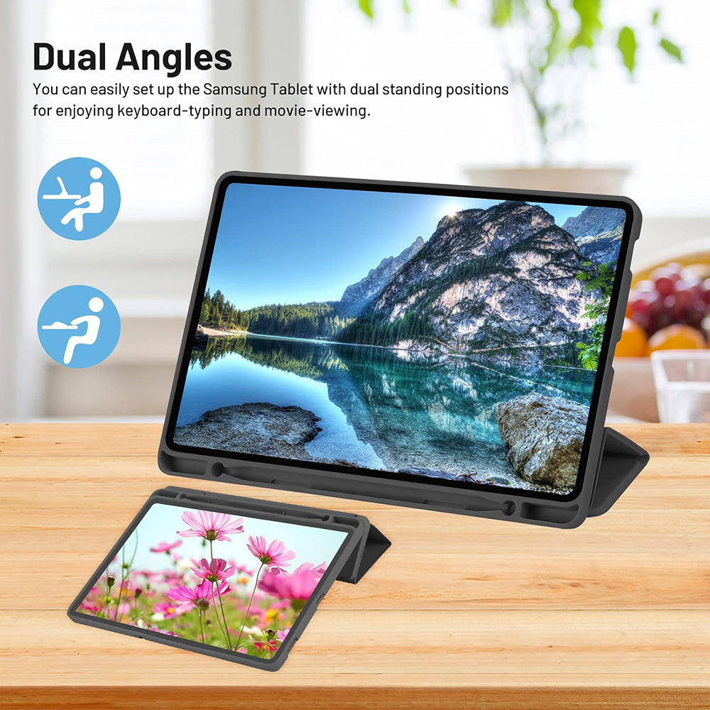 Ovitek za Samsung Galaxy Tab S6 Lite (2024) / Tab S6 Lite (2022) / Tab S6 Lite (2020), Techsuit, Flex Trifold, Črn