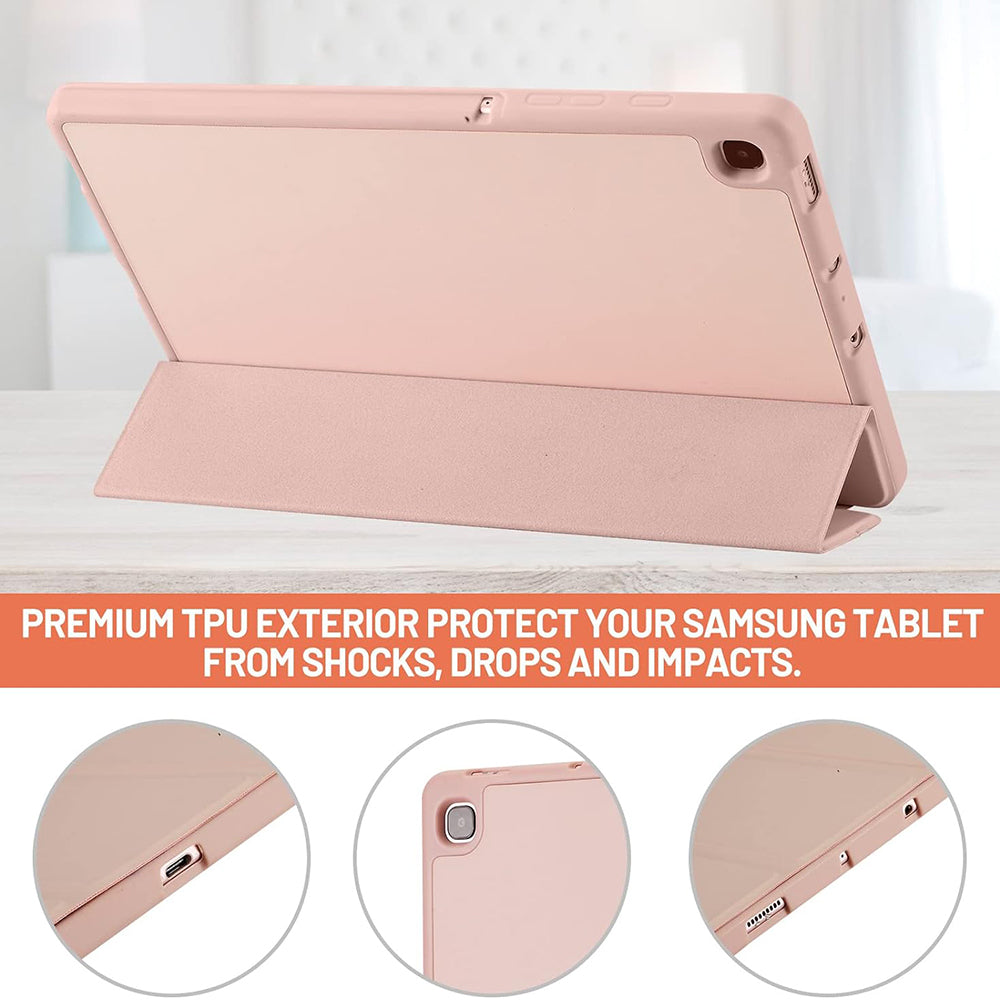 Case for Samsung Galaxy Tab S6 Lite (2024) / Tab S6 Lite (2022) / Tab S6 Lite (2020), Techsuit, Flex Trifold, Pink