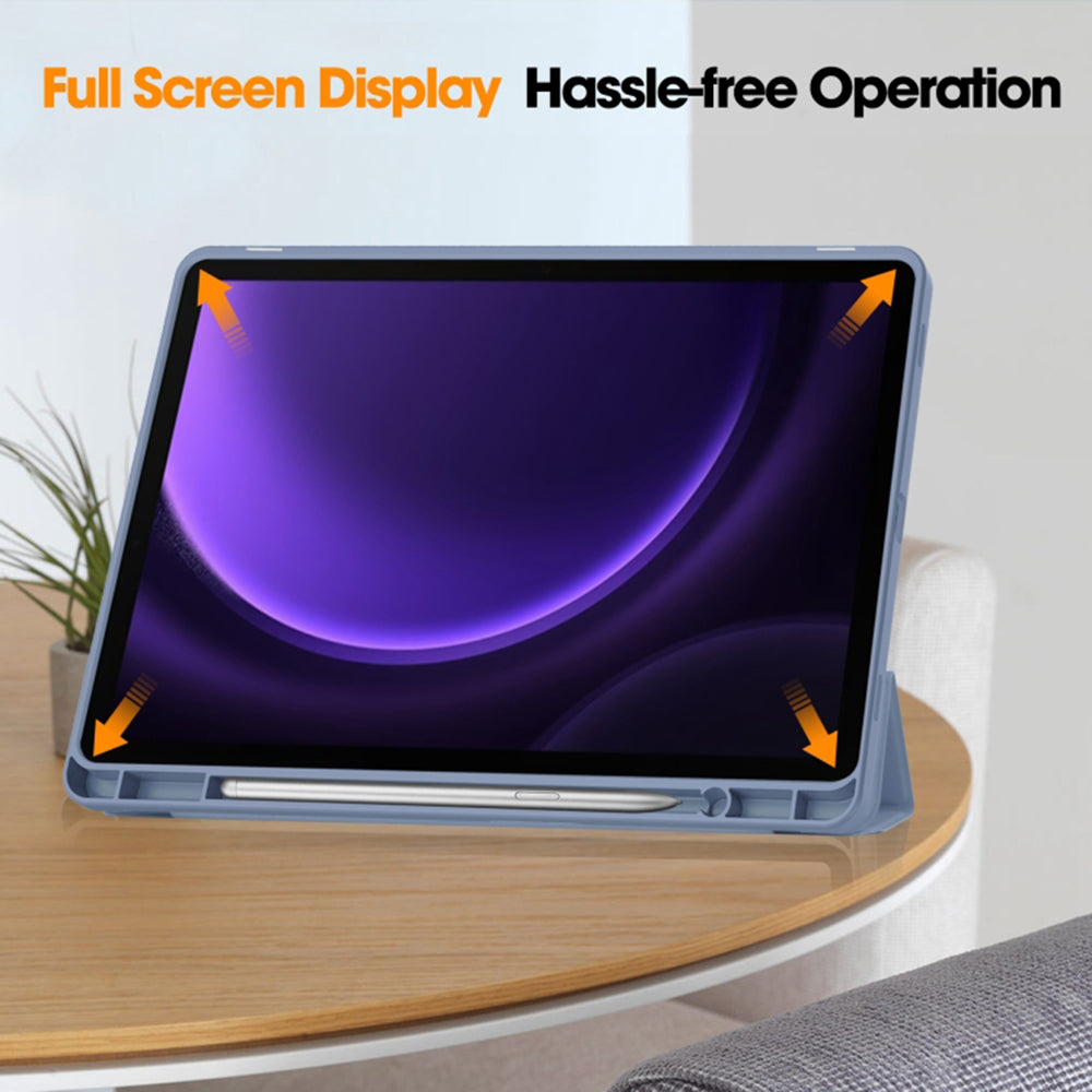 Ovitek za Samsung Galaxy Tab S9 FE / Tab S9 / Tab S10 FE, Techsuit, Flex Trifold, Vijoličen