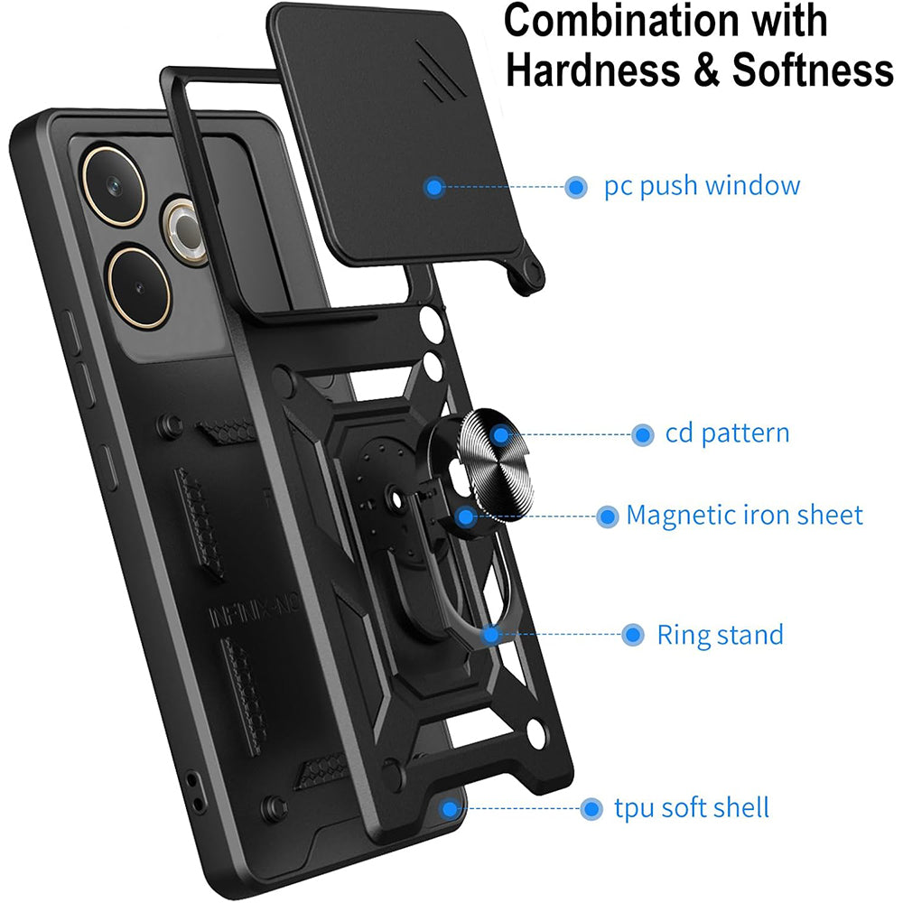 Ovitek za Samsung Galaxy XCover7 Pro, Techsuit, CamShield, Črn