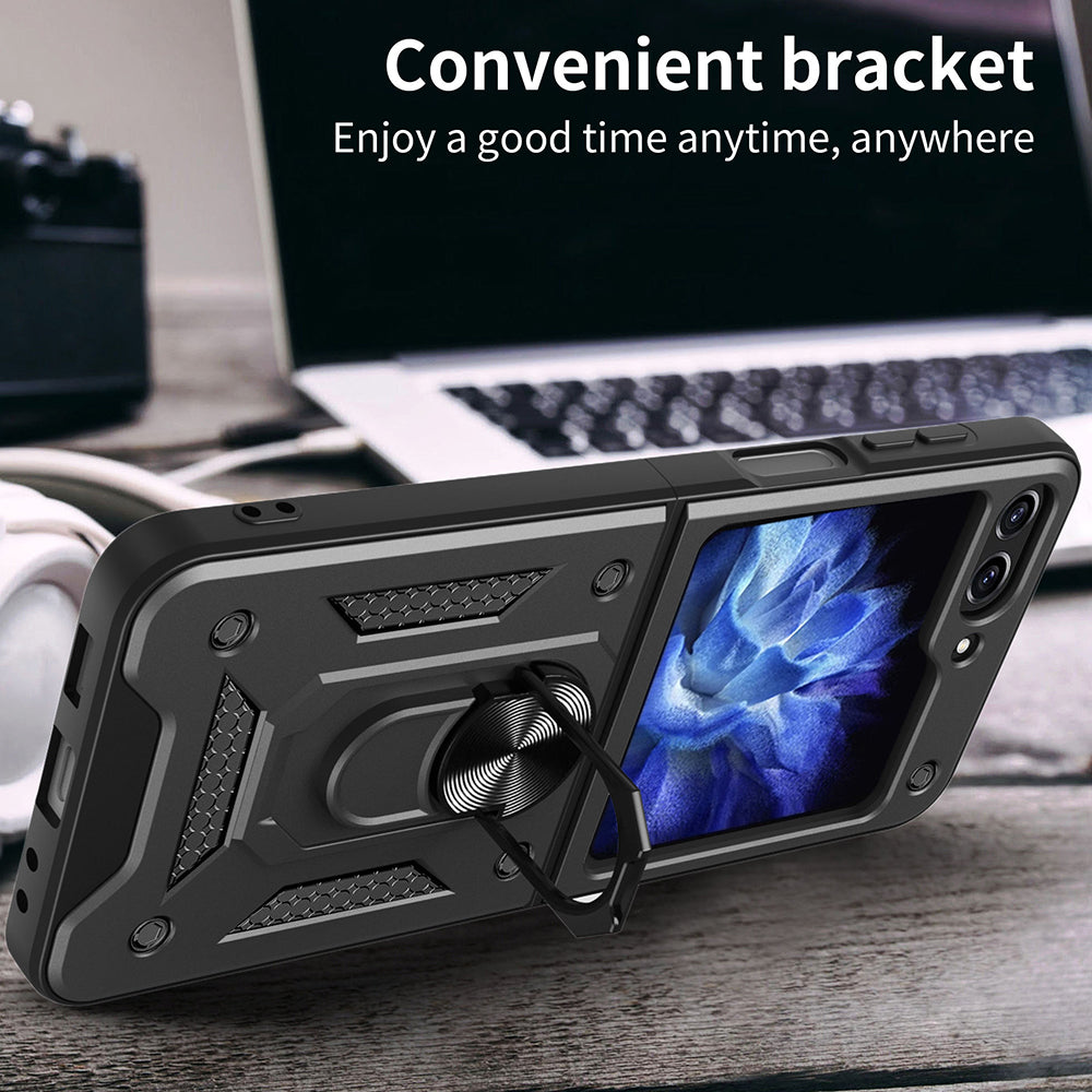 Ovitek za Samsung Galaxy Z Flip5 F731, Techsuit, CamShield, Črn