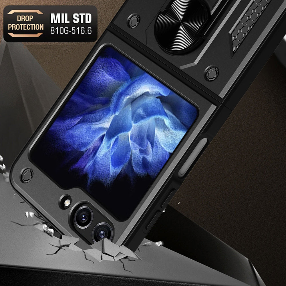Ovitek za Samsung Galaxy Z Flip5 F731, Techsuit, CamShield, Črn