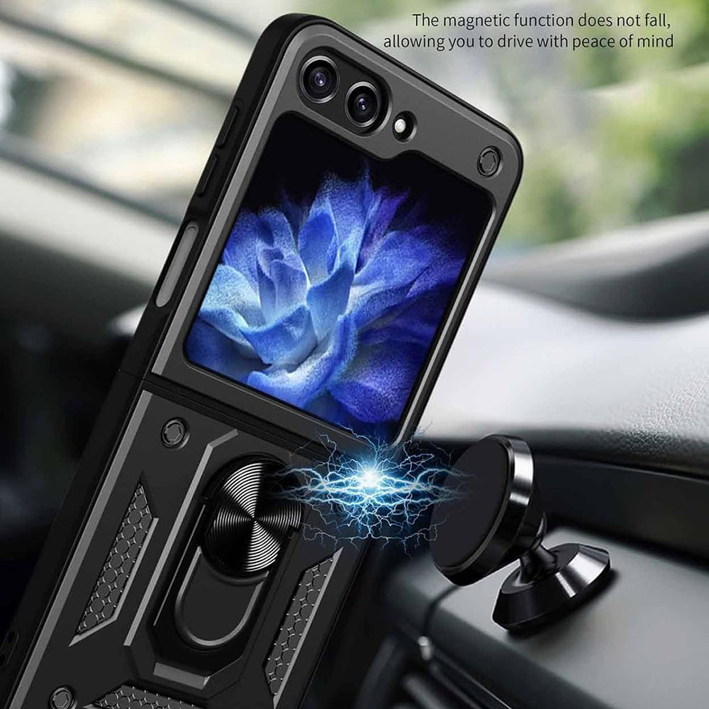 Ovitek za Samsung Galaxy Z Flip7 FE F761 / Z Flip6 F741, Techsuit, CamShield, Črn