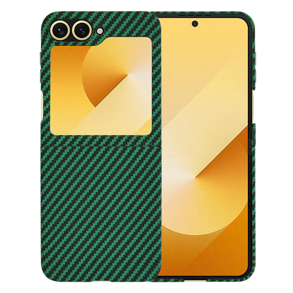 Ovitek za Samsung Galaxy Z Flip7 FE F761 / Z Flip6 F741, Techsuit, Carbonite FiberShell, Zelen