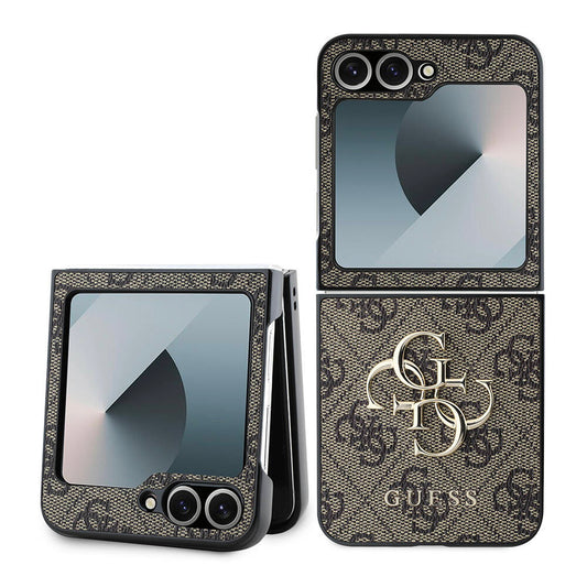 Ovitek za Samsung Galaxy Z Flip7 FE F761 / Z Flip6 F741, Guess, 4G Metal Logo, rjava