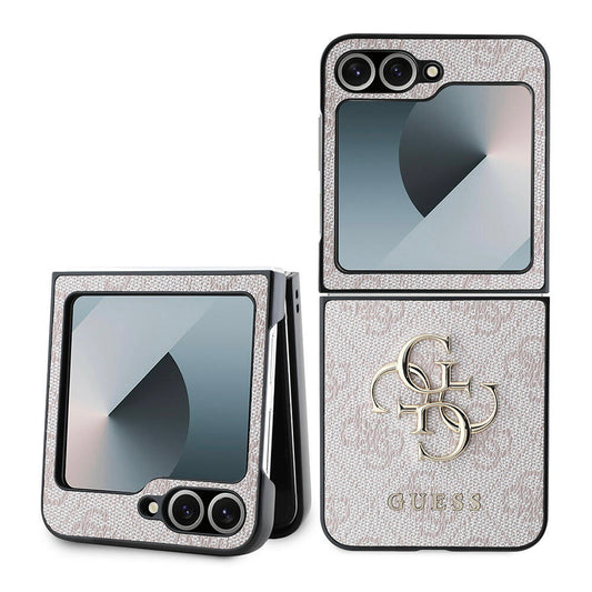 Ovitek za Samsung Galaxy Z Flip7 FE F761 / Z Flip6 F741, Guess, 4G Metal Logo, Roza