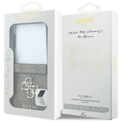 Ovitek za Samsung Galaxy Z Flip8 F776, Guess, 4G Velik Logotip, Rjav
