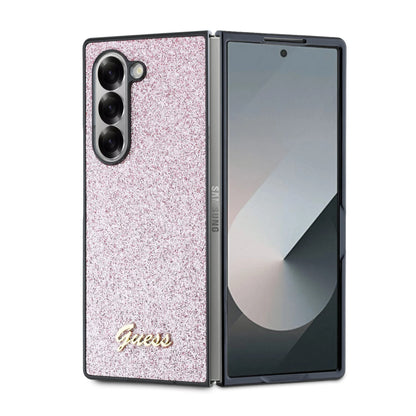 Ovitek za Samsung Galaxy Z Fold6 F956, Guess, Glitter Script, Roza