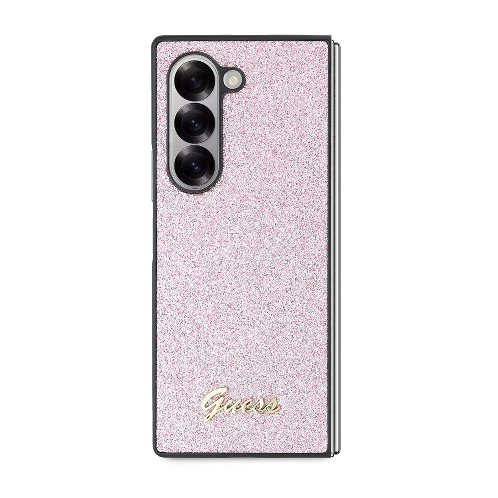 Ovitek za Samsung Galaxy Z Fold6 F956, Guess, Glitter Script, Roza