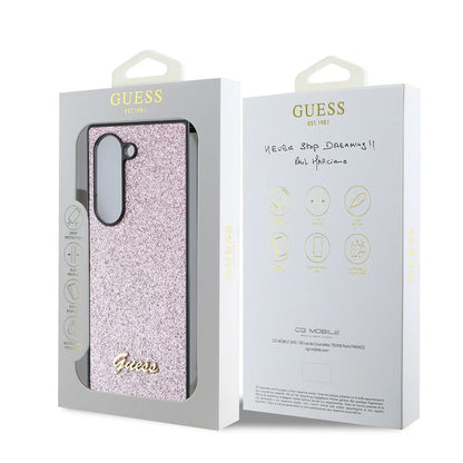Ovitek za Samsung Galaxy Z Fold6 F956, Guess, Glitter Script, Roza